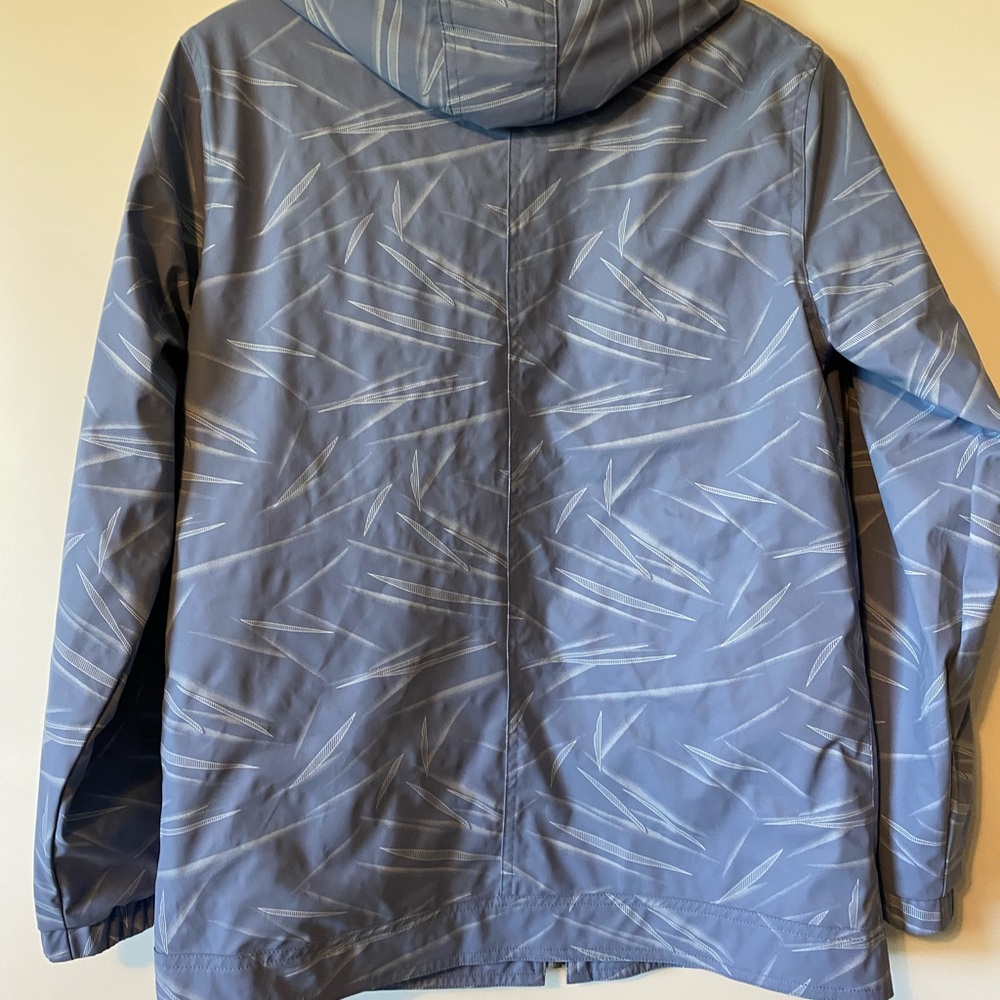 Weatherproof Vintage Blue Leaf-Patterned Jacket - image 2